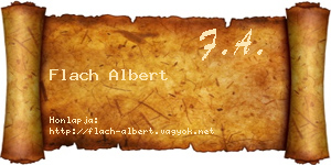Flach Albert névjegykártya